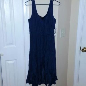 As U Wish (AUW) Navy Blue Sheath Dress in Medium.